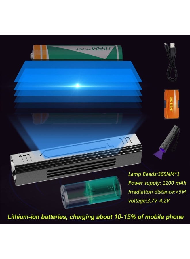 مصابيح UV المحمولة من وود 365 نانومتر للكشف عن الفطريات على القطط والكلاب، مصباح UV أسود للكشف عن بول الحيوانات الأليفة، لتحليل البشرة وفحص بعوضات السرير. - Image 5